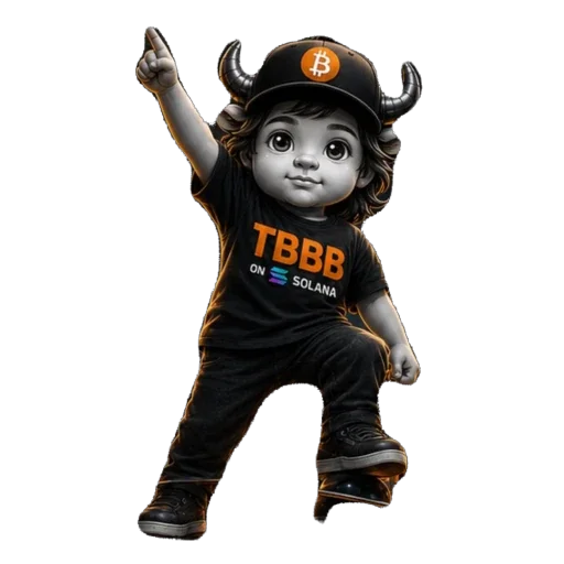 Baby Bitcoin Bull pointing upward