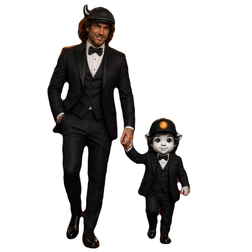 Baby Bitcoin Bull in a suit